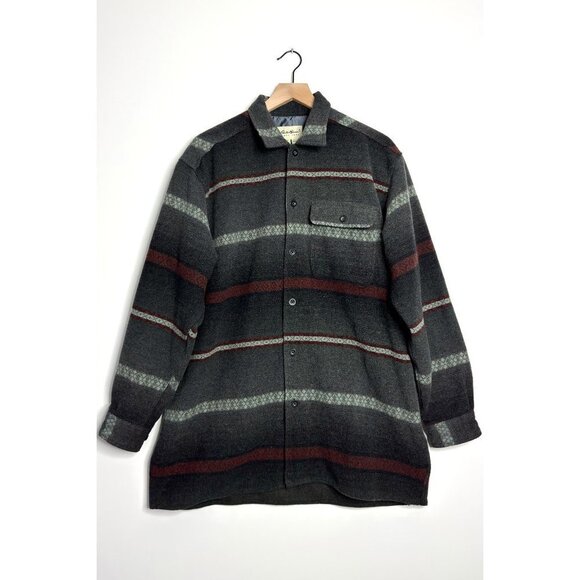 EDDIE BAUER Vintage Oversized Wool Shirt Jacket - Picture 1 of 9